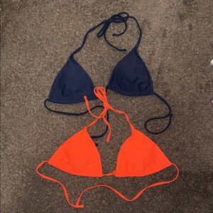 Dark Blue and Bright Orange Bikini